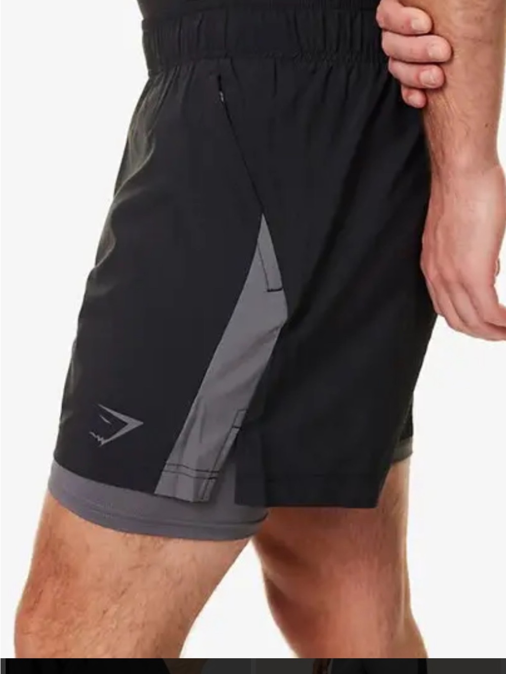 Gymshark Black with Gray Panel Men's Athletic Shorts